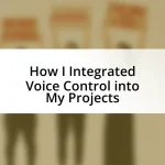 How I Integrated Voice Control into My Projects