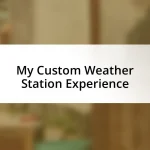 My Custom Weather Station Experience