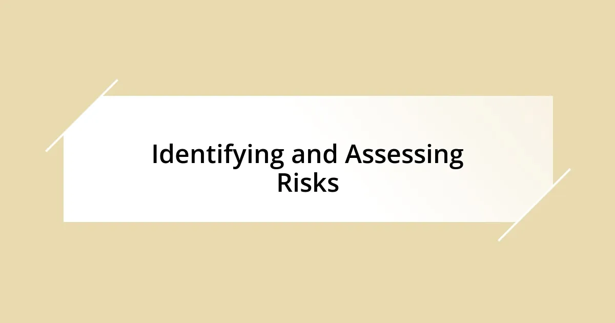 Identifying and Assessing Risks