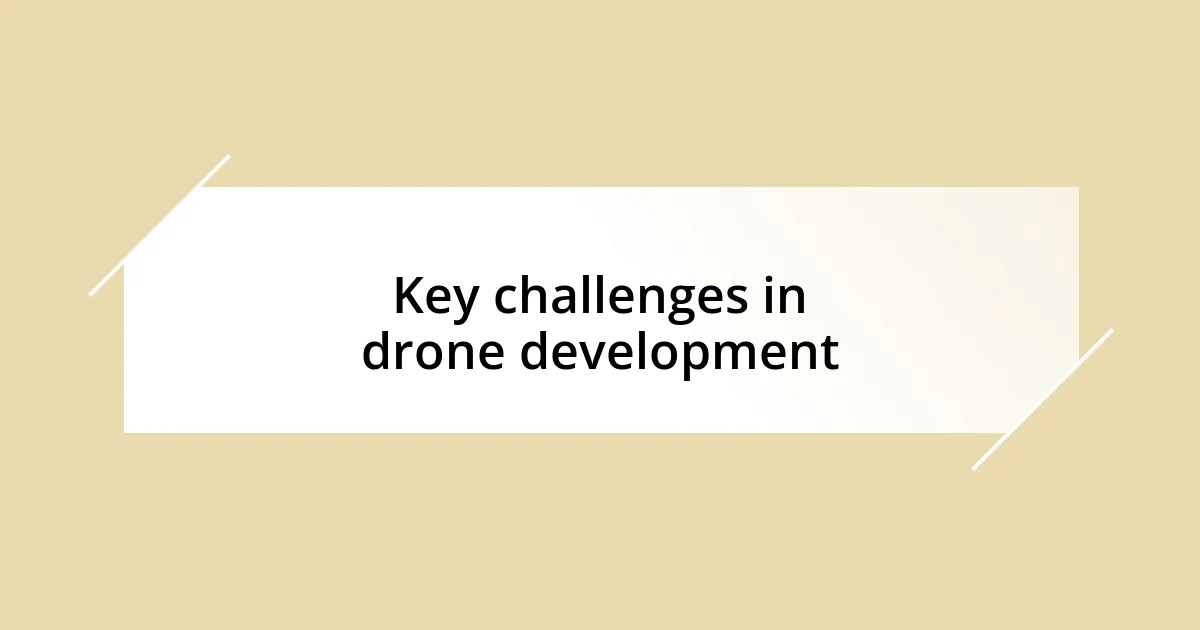 Key challenges in drone development